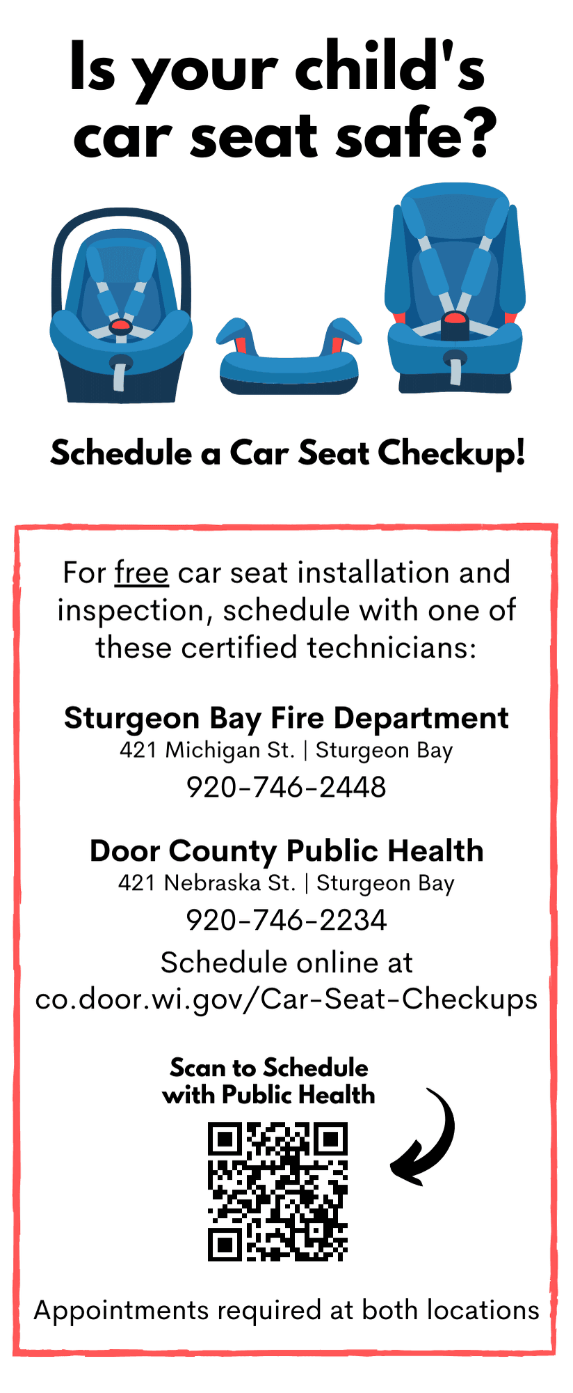 Car Seat Checkup Rack Card Front Opens in new window
