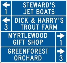Picture of a Tourist Oriented Directional Sign example